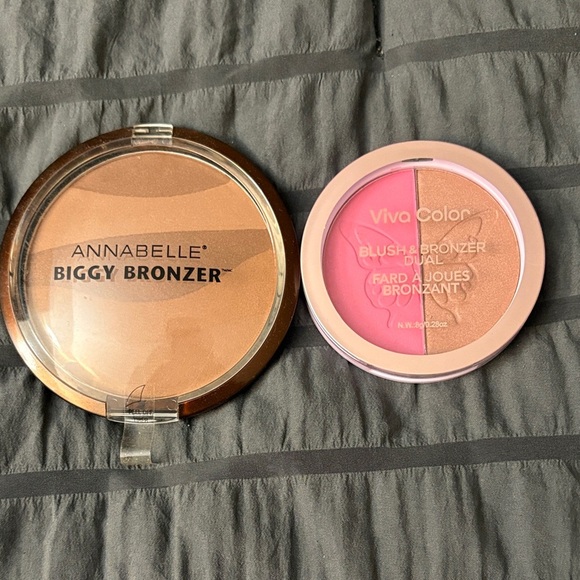 Annabelle Bronzer in Warm Brown & Viva Color Dual in Pink and Brown - Picture 1 of 1